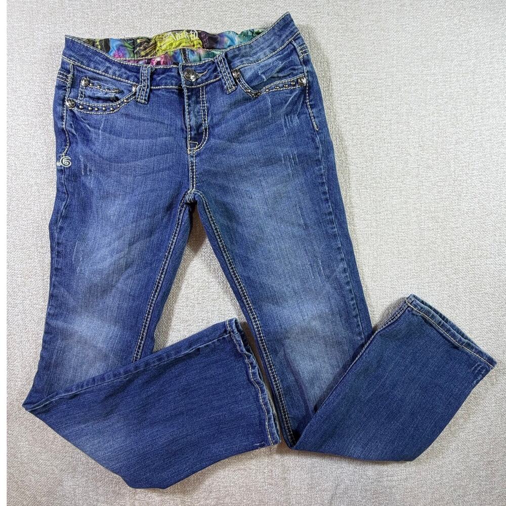 Adikto Women's Blue 8x30 Medium Wash Straight Leg Denim Jeans Pants Casual Fit